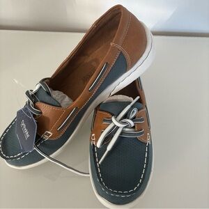 croft & barrow Blue and Brown Women’s Moccasin Boat Shoes 8.5M
